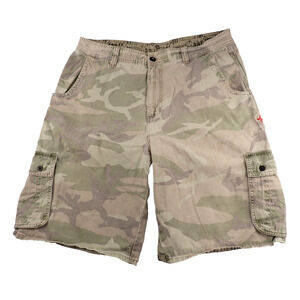 Hurley Cargo Shorts Mens 38 Camo Military Grunge Thick Y2K